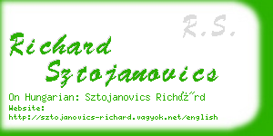 richard sztojanovics business card